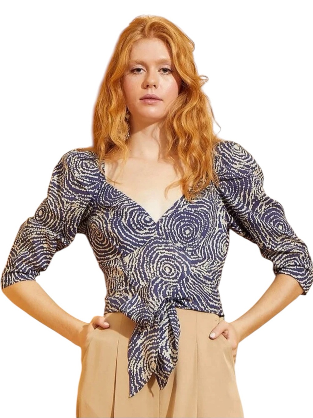 Hope For Flowers by Tracy Reese VNeck Front Tie Crop Top in Purple